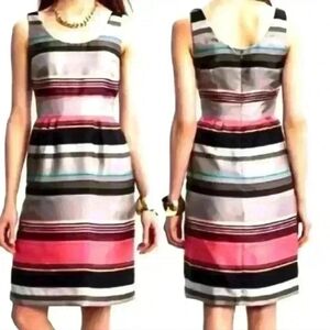 Banana Republic EUC Silk Striped Dress With Pockets